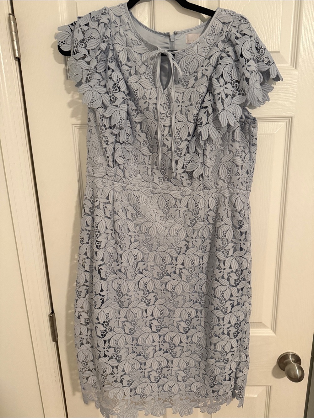 Rachel Parcell Pale Blue Floral Lace Midi Dress